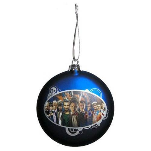 Doctor Who 11 Doctors Glass Ball Christmas Ornament